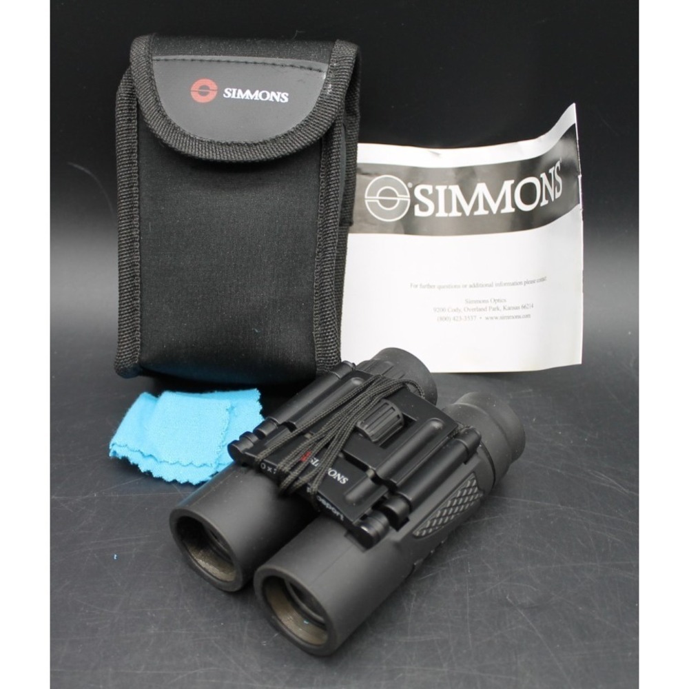 Simmons ProSport 10x25 Compact Binoculars Folding Black w/ Case Cloth Manual
